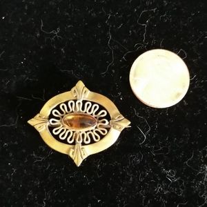 #17 TRUE ANTIQUE ART NOUVEAU CITRINE WATCH Broach Pin